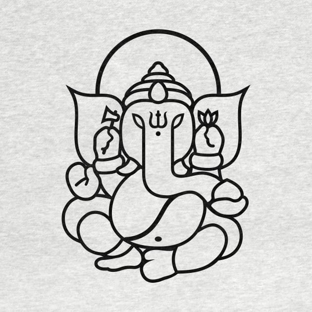 Ganesh Ganesa Ganapati Elephant 3 (black) by Mystic-Land